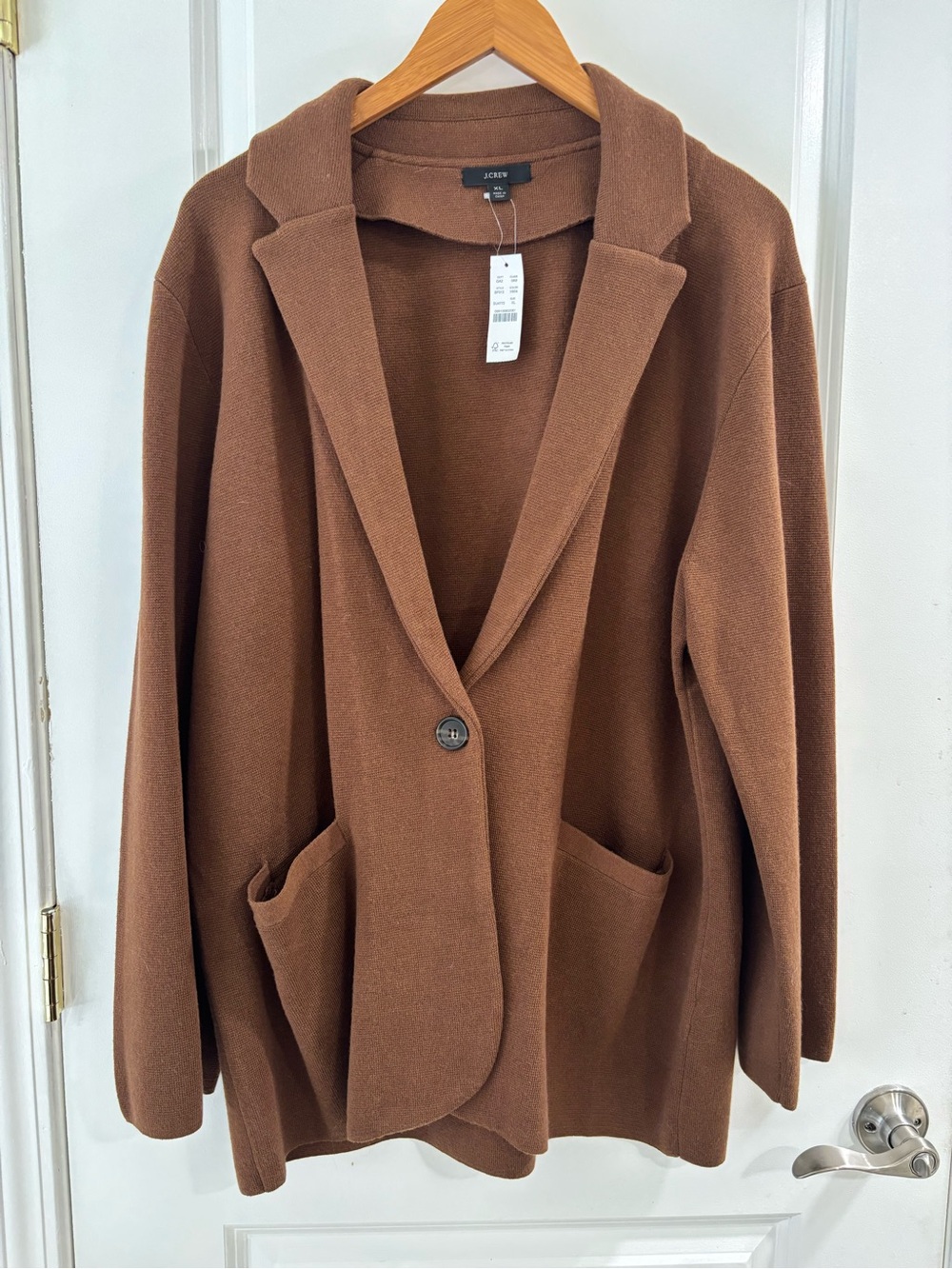 J. Crew Chocolate Brown Single-Button Knit Blazer - Picture 5 of 11